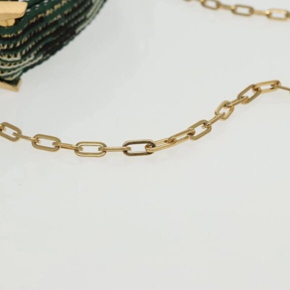 BURBERRY Mini Peg Duffle Bag Chain Hand Bag Green Auth 98935SV - Picture 10 of 15